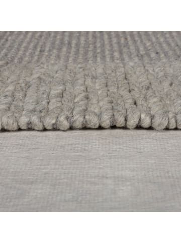 KADIMA DESIGN Exklusiver Wohnzimmerteppich aus Wolle-Polyester-Mix in Grau