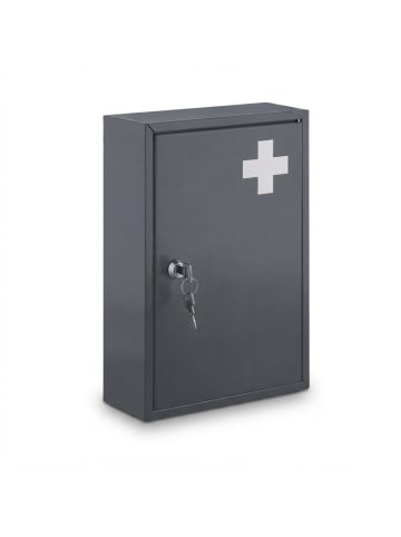 relaxdays Medizinschrank in Grau/ Weiß - (B)21,5 x (H)32 x (T)9,5 cm