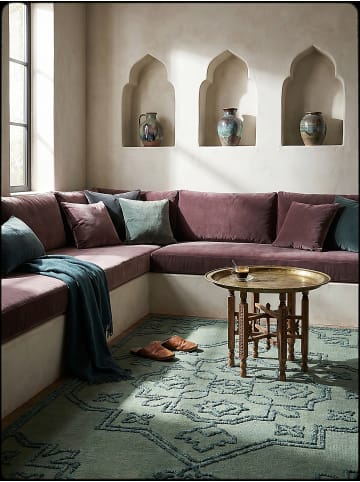 KADIMA DESIGN Teppich Wolle Handgetuftet TINGIR Traditionell Abstrakt Wohnzimmer in Blau
