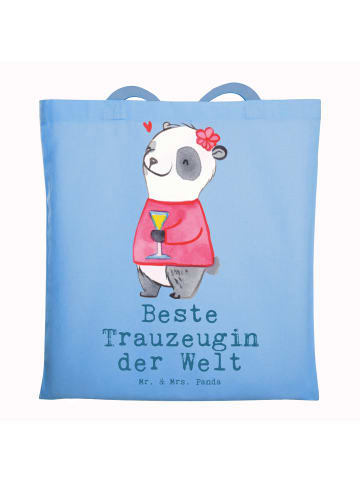 Mr. & Mrs. Panda Tragetasche Panda Beste Trauzeugin der Welt mit... in Sky Blue