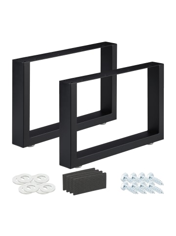 relaxdays 2tlg. Tischkufen Set in Schwarz - (B)64 x (H)40 x (T)8 cm