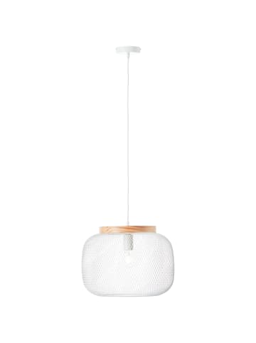 Brilliant H 110 cm, D 40 cm, E27, kürzbar, Metall/Holz, weiß/holz hell