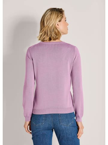 MADELEINE Schlichter Baumwollpullover mit Rundhals in wildrose