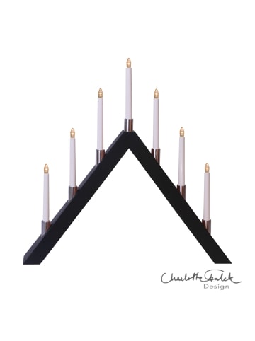 STAR Trading LED Lichterbogen ,Tall, 7-flammig, dreieckig, Holz, schwarz, H 63cm,