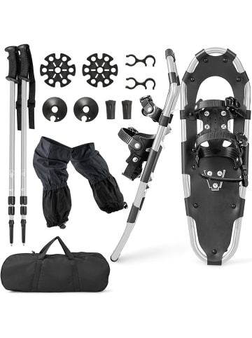 COSTWAY 4-in-1 Schneeschuhe-Set 21 '' in Silber