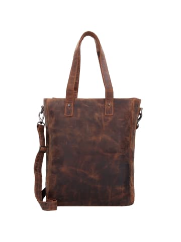 Plevier Retro Jackson Shopper Tasche Leder 31 cm Laptopfach dunkelbraun