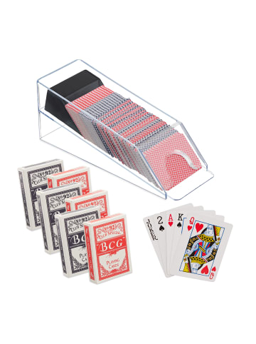 relaxdays 2 x Kartenschlitten in Transparent/ Schwarz