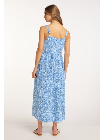 IZIA Damen Maxikleid Mit Allover-Print in Blau Weiss