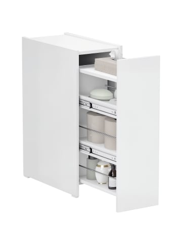 HOMCOM Badezimmerschrank-47L x 25B x 66,5H cm-Weiß