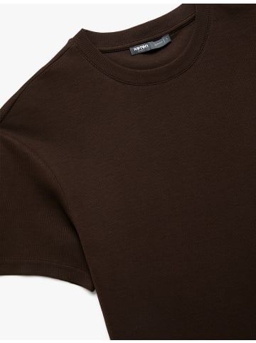 KOTON TSHIRT SS BSC in Braun