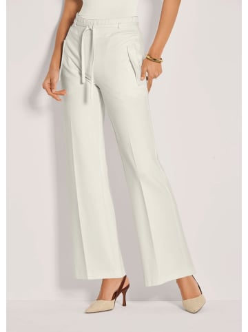 MADELEINE Weite Jersey-Hose mit Bundfalten in wollweiß