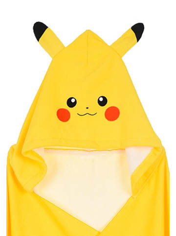 Pokémon Pikachu Kinder Kapuzenhandtuch 70x140cm in Gelb