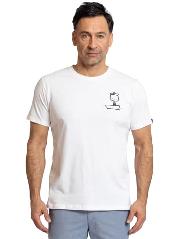 elkline T-Shirt Maen auf See in white