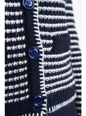 Rich & Royal Strickjacke in marine weiß - 0001