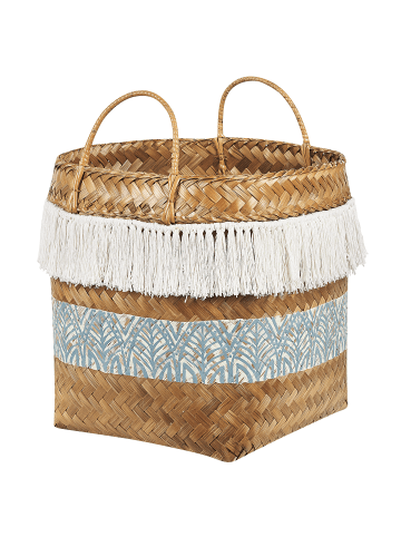 Beliani Korb MESUJI in /Weiß/Blau - (W) 40 x (H) 42 x (L) 40 cm