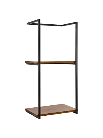 Beliani Badezimmerregal LOLOG in Schwarz/Braun - (W) 30 x (H) 60 x (L) 20 cm