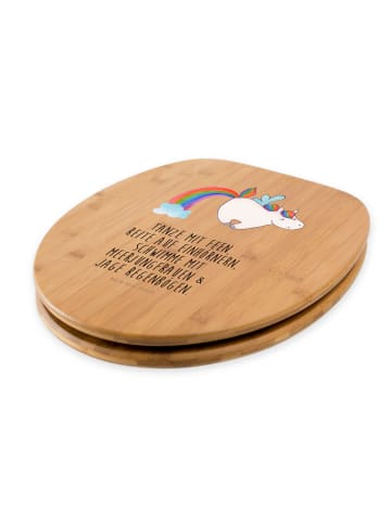 Mr. & Mrs. Panda Motiv WC Sitz Einhorn Fliegendes Pferd mit Spruch in Braun