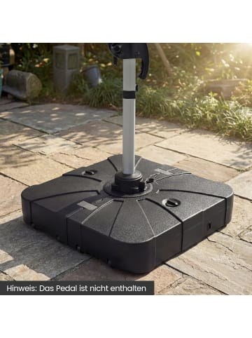 COSTWAY Sonnenschirmständer mit Rollen 130kg befüllbar in Schwarz