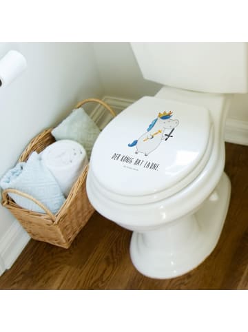 Mr. & Mrs. Panda Motiv WC Sitz Einhorn König mit Schwert mit Spruch in Weiß