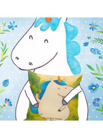Mr. & Mrs. Panda Zier Kissen Einhorn Mann Design ohne Spruch in Weiß