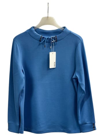 Cecil Funnel Neck Bluse mit Tape Detail in Fountain Blue