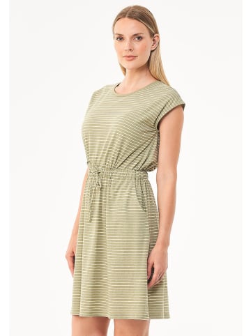 Organication Minikleid "WOR13345" in Oliv/Cremeweiß