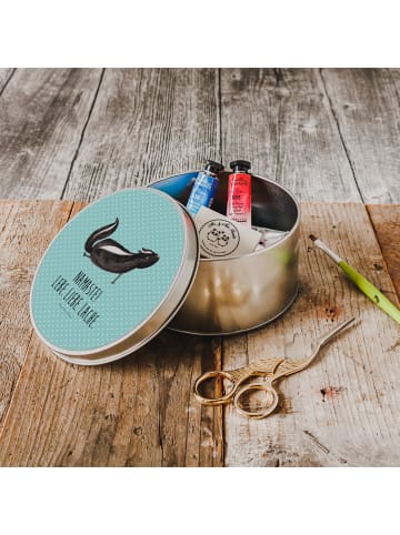 Mr. & Mrs. Panda Aufbewahrungsbox Stinktier Yoga mit Spruch in Türkis Pastell