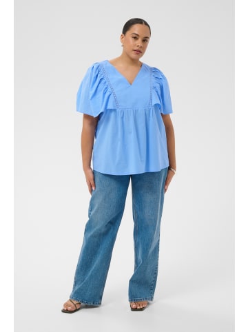 KAFFE curve Bluse kurzarm KCkarlia Loose fit in Vista Blue