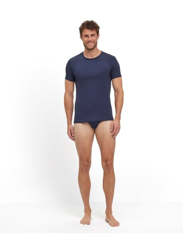 Falke Rundhals T-Shirt für Herren in dunkel-blau