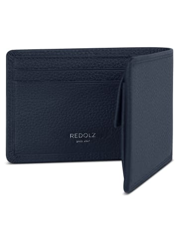 Redolz Leather Essentials QF kleine Geldbörse RFID Leder 10,5 cm in navy