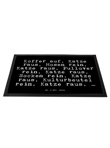 Mr. & Mrs. Panda Schmutzmatte Koffer auf, Katze raus,... mit Spruch in Schwarz