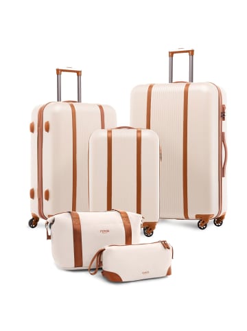 FERGÉ Kofferset Hartschale 5-teilig Koffer Set Reisegepäck MILANO in beige