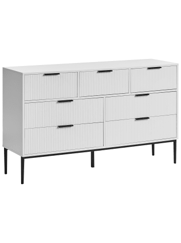 Beliani Kommode LEDUC in Weiß/Schwarz - (W) 135 x (H) 80 x (L) 40 cm