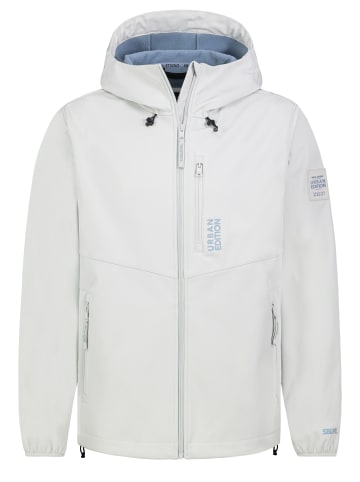 Sublevel Softshelljacke Reißverschluss Kapuze Einfarbig in Hellgrau