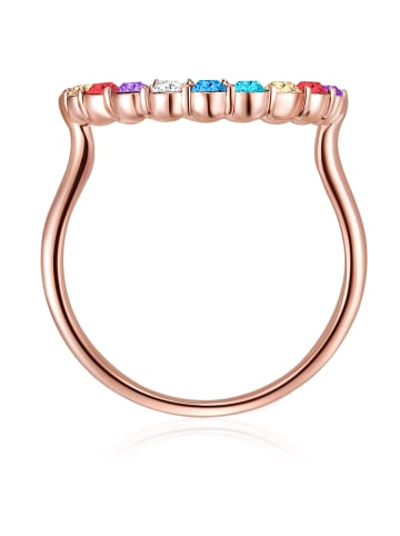 Lulu & Jane Ring Kreis Messing verziert mit Kristallen von Swarovski® in roségold
