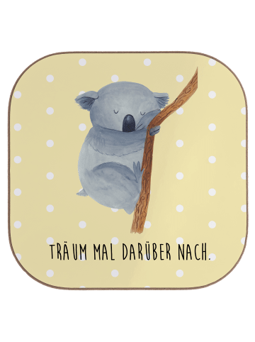 Mr. & Mrs. Panda Tischuntersetzer Koalabär mit Spruch in Gelb Pastell