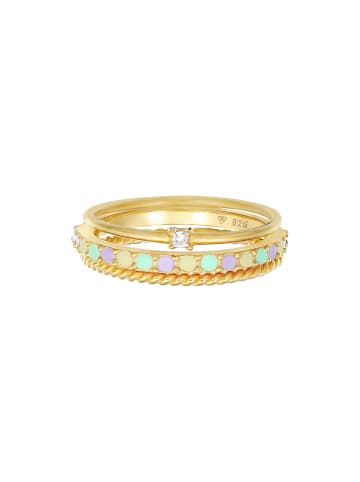 Elli Ring 925 Sterling Silber Ring Set in Gold