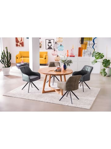 home24 home24 drehbarer Armlehnenstuhl 2er-Set im modernen Stil in Grau