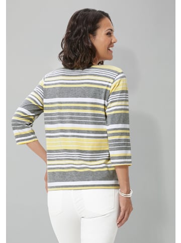 WITT WEIDEN 3/4-Arm-Shirt in zitronengelb-grau-gestreift