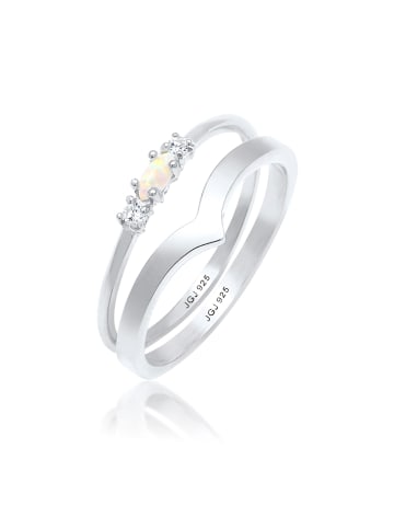 Elli Ring 925 Sterling Silber Ring Set in Silber