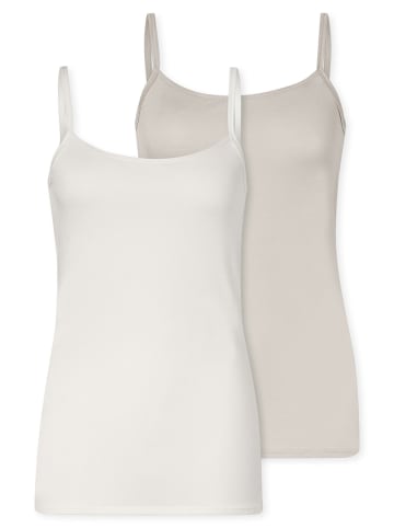 Schiesser Spaghettitop Modal Essentials in sand, grau-jaspe