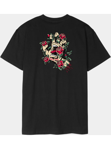 Santa Cruz T-Shirt "Screaming Rose Flash Hand T-Shirt" in Schwarz