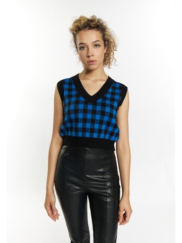 myMo ROCKS Damen Strick Pullunder in Schwarz Blau