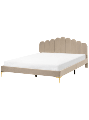 Beliani Doppelbett SAUVIAN in Beige/Gold - (W) 185 x (H) 98 x (L) 207 cm