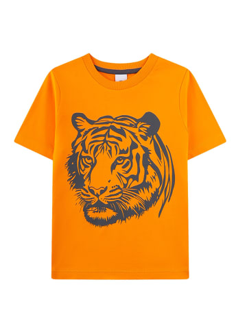 Sanetta Pyjama in Orange/Schwarz