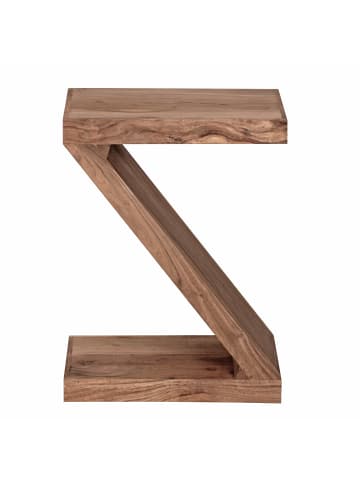 KADIMA DESIGN Wohnzimmertisch Z-Cube | Akazie Massiv, 60cm, Landhaus, Braun in Beige