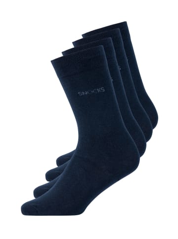 SNOCKS Business Socken aus Bio-Baumwolle Blau 4 Paar