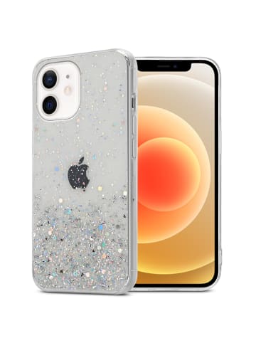 cadorabo Hülle für Apple iPhone 12 MINI Glitter in Transparent mit Glitter