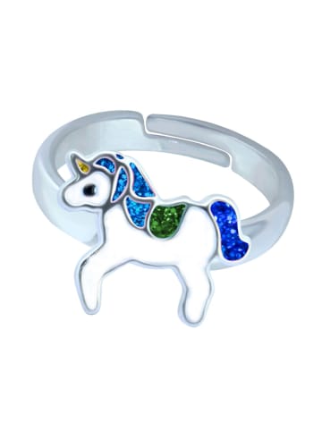 schmuck23 Ring 925 Silber Einhorn in Dunkelblau