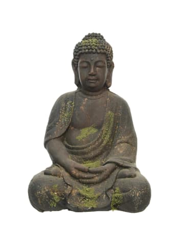 MARELIDA Meditierender Buddha Gartendeko H: 30,5cm in natur